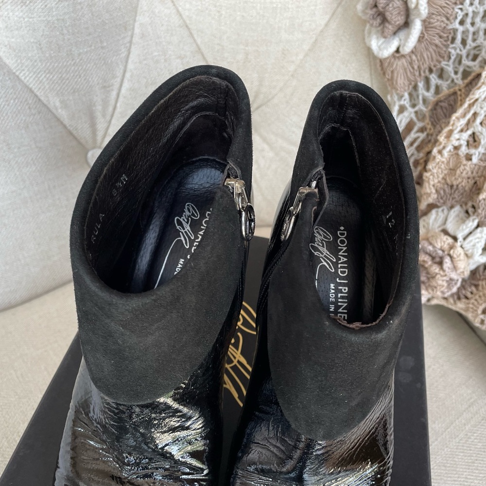 Patent/suede leather booties - Picture 8 of 8